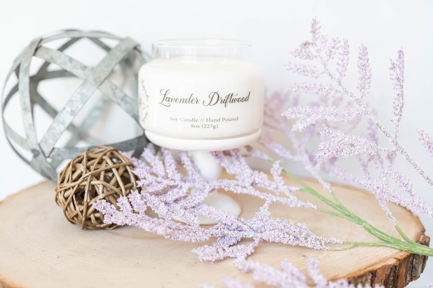 Lavender Driftwood Scent Candle - 8oz Soy Candle