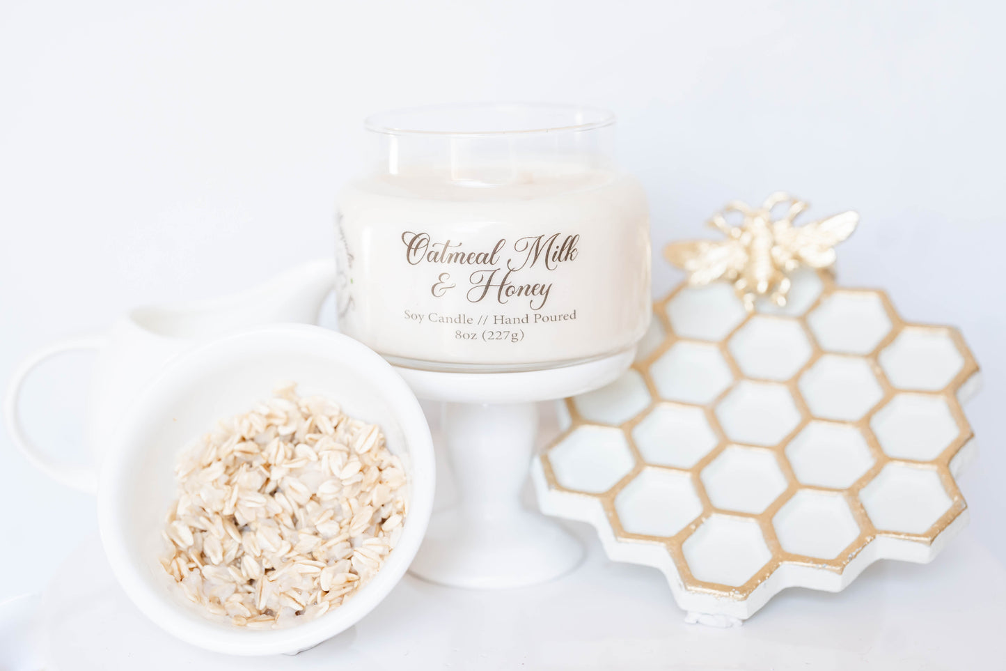 Oatmeal Milk & Honey Scent Candle - 8oz Soy Candle