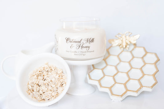 Oatmeal Milk & Honey Scent Candle - 8oz Soy Candle