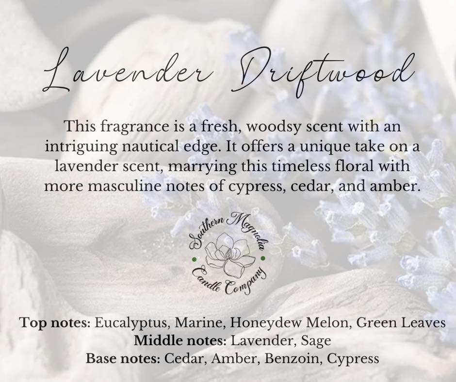 Lavender Driftwood Scent Candle - 8oz Soy Candle